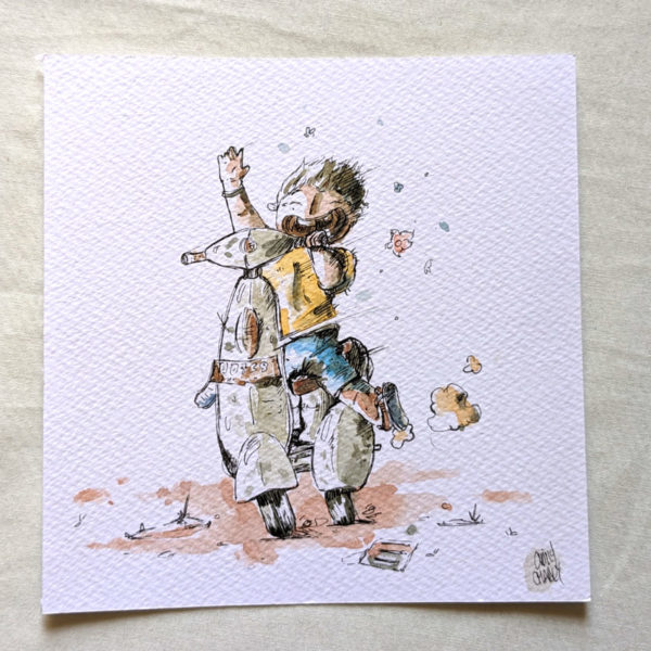 Aquarelle originale de voyage - Chilly Charly (14x14 cm) – Image 9