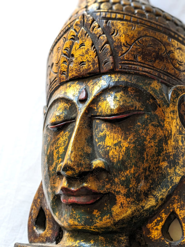 Masque de Bouddha en bois – Image 3